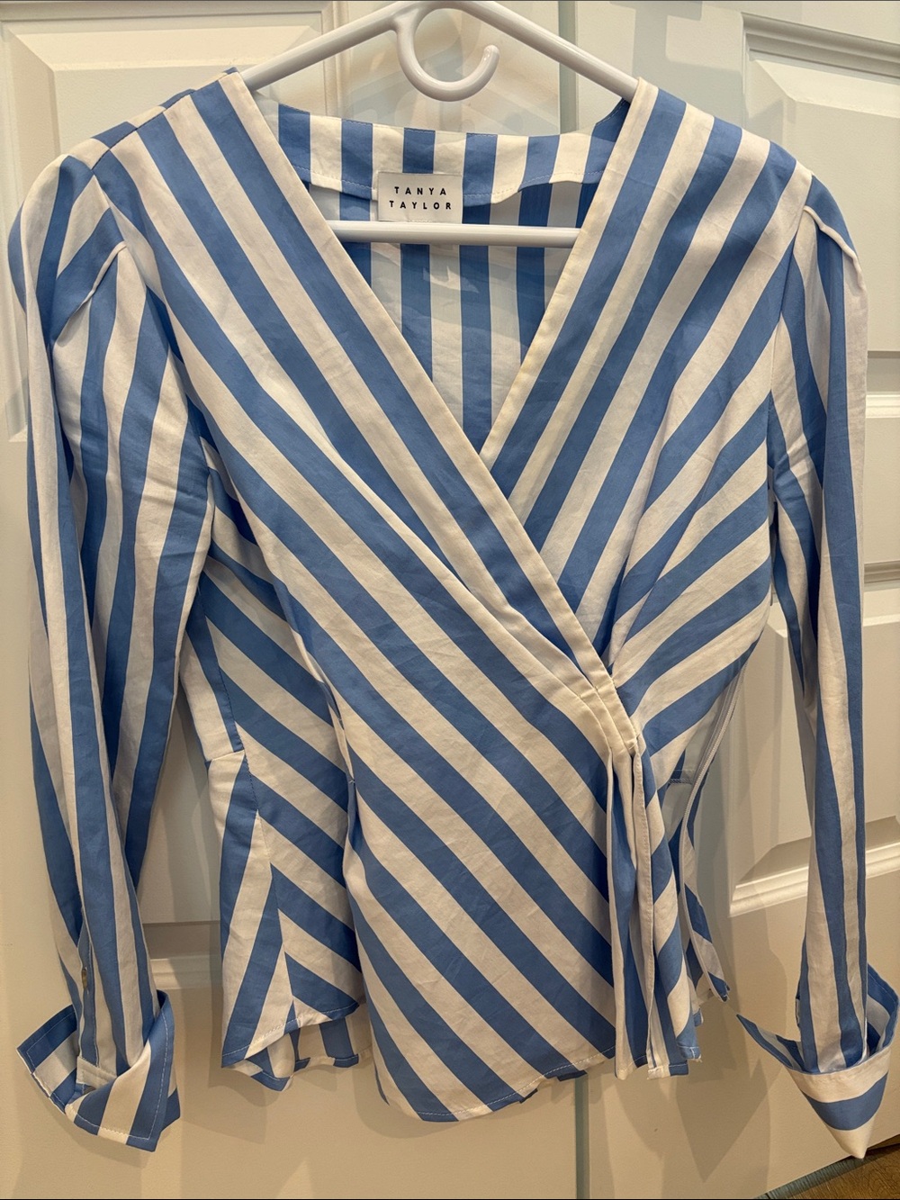 Tanya Taylor Striped Peplum top 0